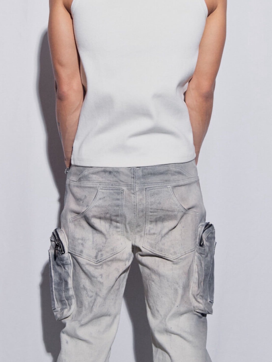 【BLR BLUER】Double Pockets Hand Washing Flare Pants