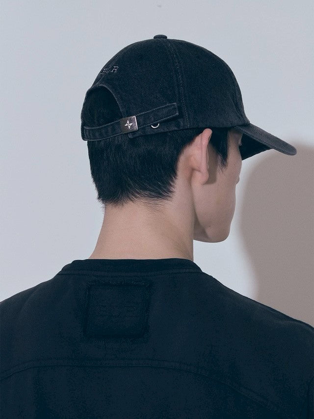 【BLR BLUER】Snowflakes Logo Washing Denim Ball Cap