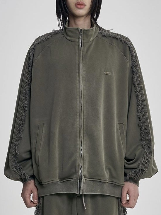 【AJOBYAJO】Lace Trimming Raglan Track Jacket【アジョバイアジョ】レーストリミングラグラントラックジャケット