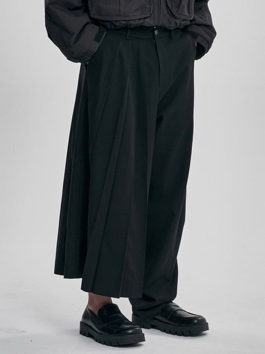 【AJOBYAJO】Asymmetric Pleat Pants / 【アジョバイアジョ】アシンメトリープリーツスラックスパンツ