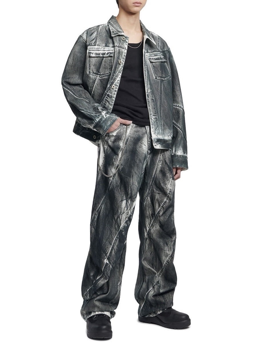 【NOMANUAL】STAINED D.L DENIM PANTS