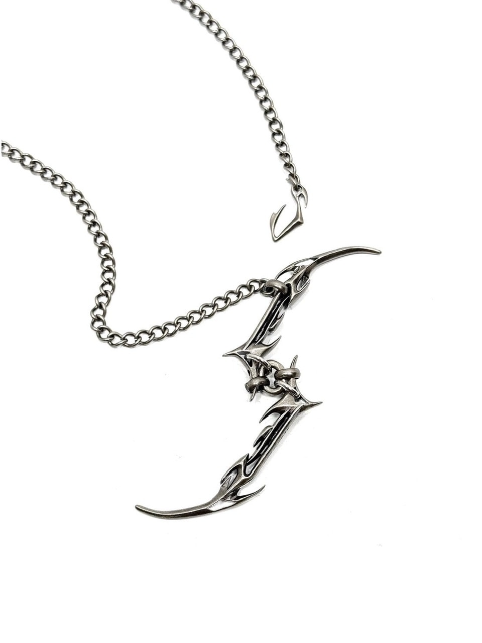 【IIIMIII】Sharp Drop Necklace / 【イアミ】シャープドロップシルバーチェーンネックレス