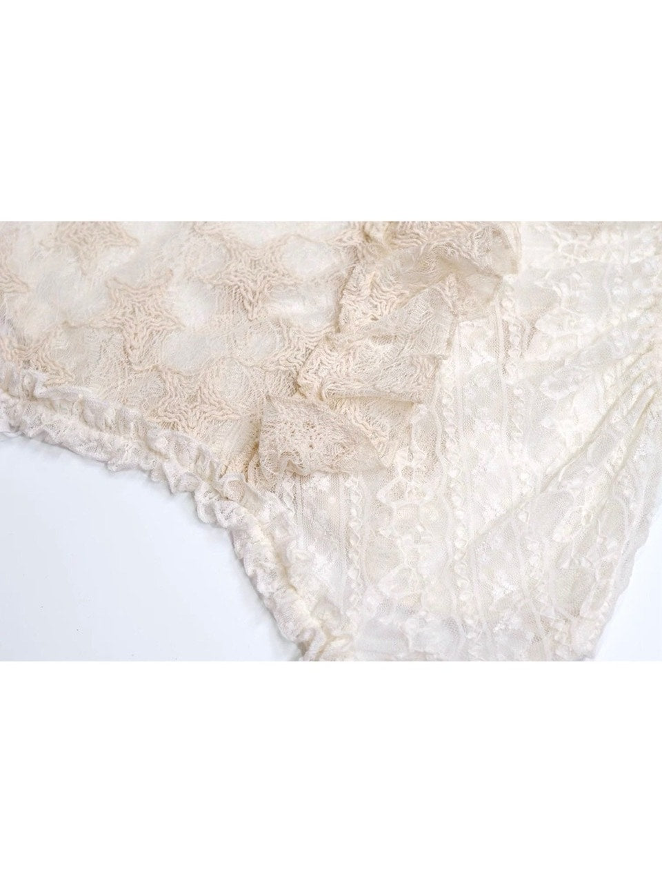 【Cest Nous】Star-Embellished Tulle dress / 【セヌー】レースフリルチュールキャミワンピース