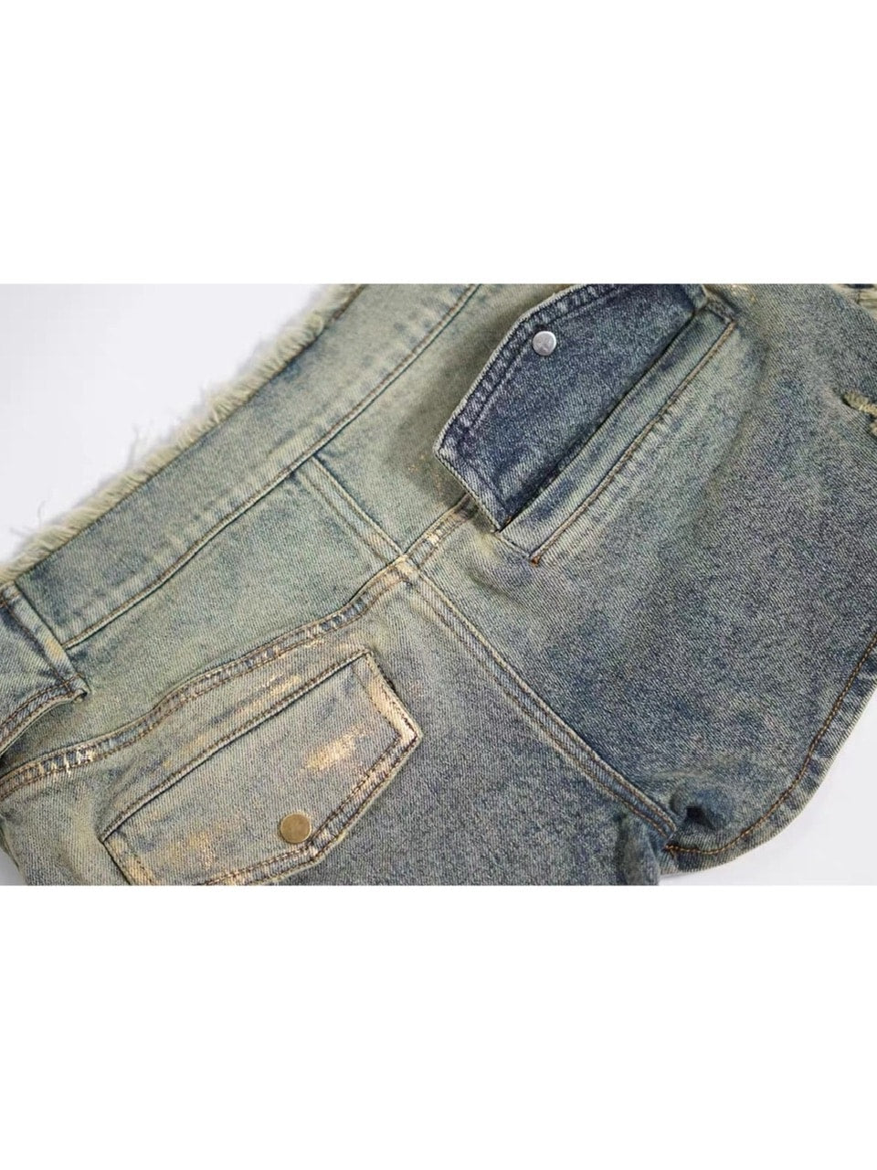 【Cest Nous】Gold-Foil Printed Skort / 【セヌー】ベルトプリーツデニムミニスカートパンツ