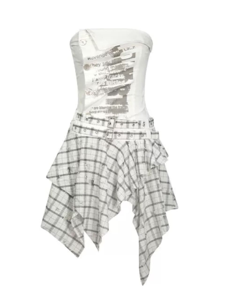 【Cest Nous】Plaid Bustier Dress / 【セヌー】グラフィックビスチェチェックワンピース