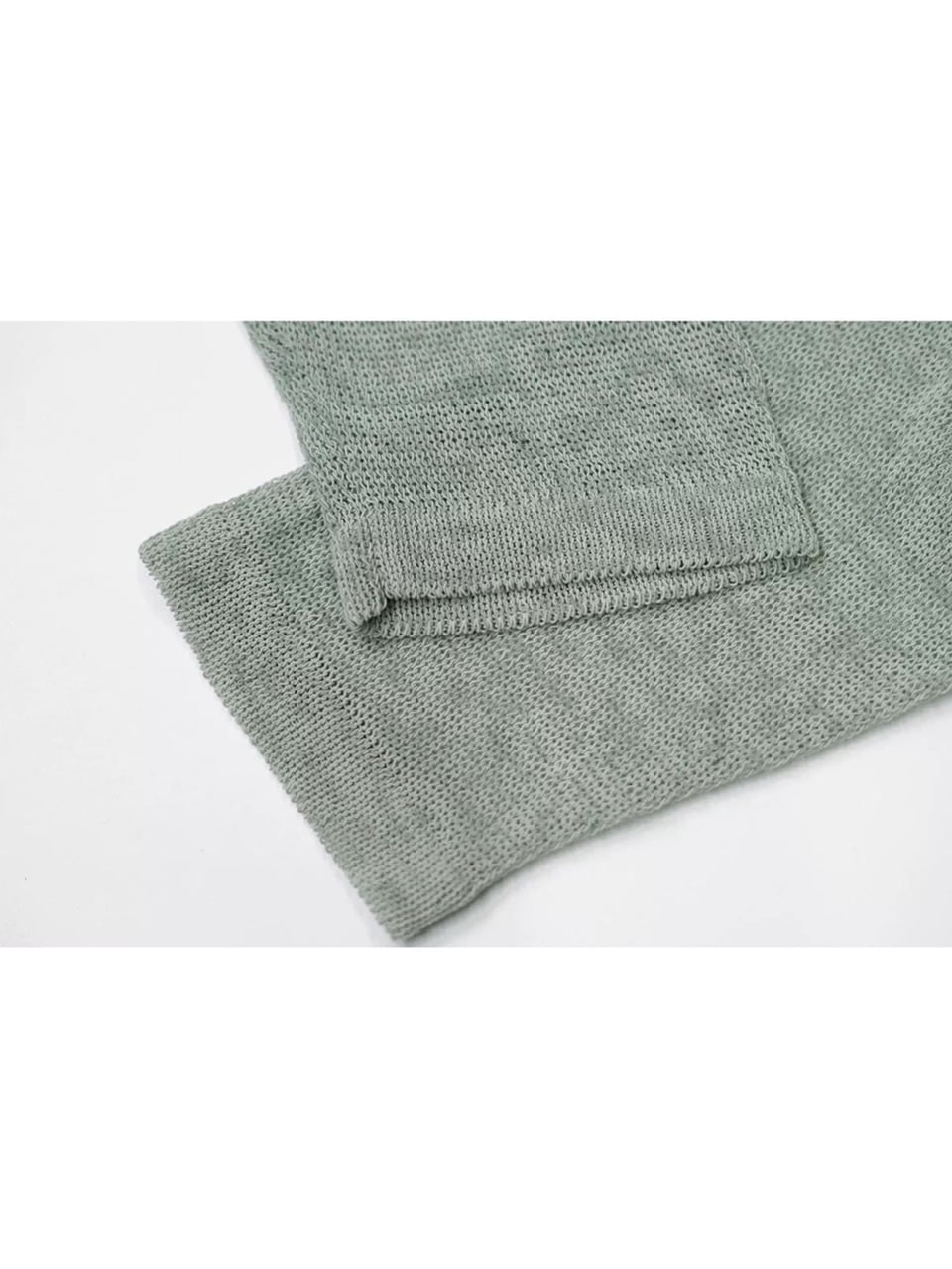 【Cest Nous】Knit Cover-Up / 【セヌー】シースルーボーダーサマーニット長袖Tシャツ