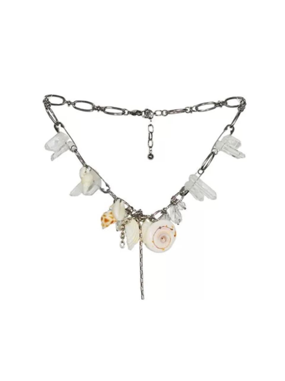 【Cest Nous】Crystal Shell Pendant Necklace / 【セヌー】クリスタルシェルネックレス