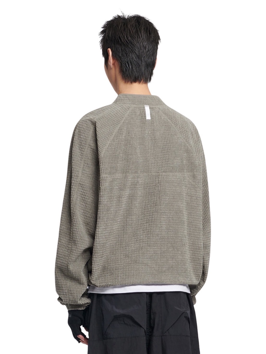 【NOMANUAL】HEAVY WAFFLE HALF ZIP-UP