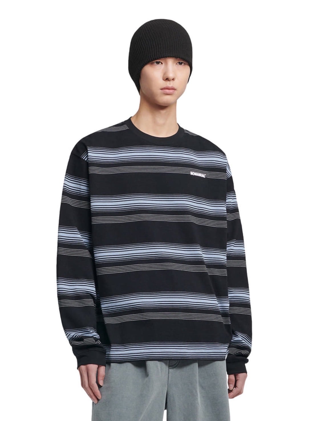 【NOMANUAL】NM STRIPED LONG SLEEVE TEE