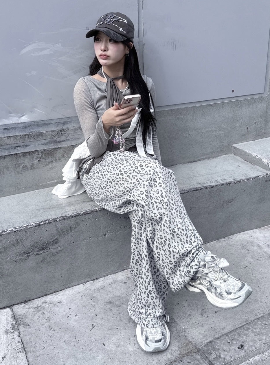 受注制【nmtc +】leopard print wide pants / 【エヌエムティーシープラス】レオパードワイドパンツ (2color)