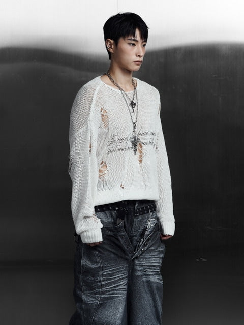 【Rosen Kreuz】LOOSE MESH KNIT