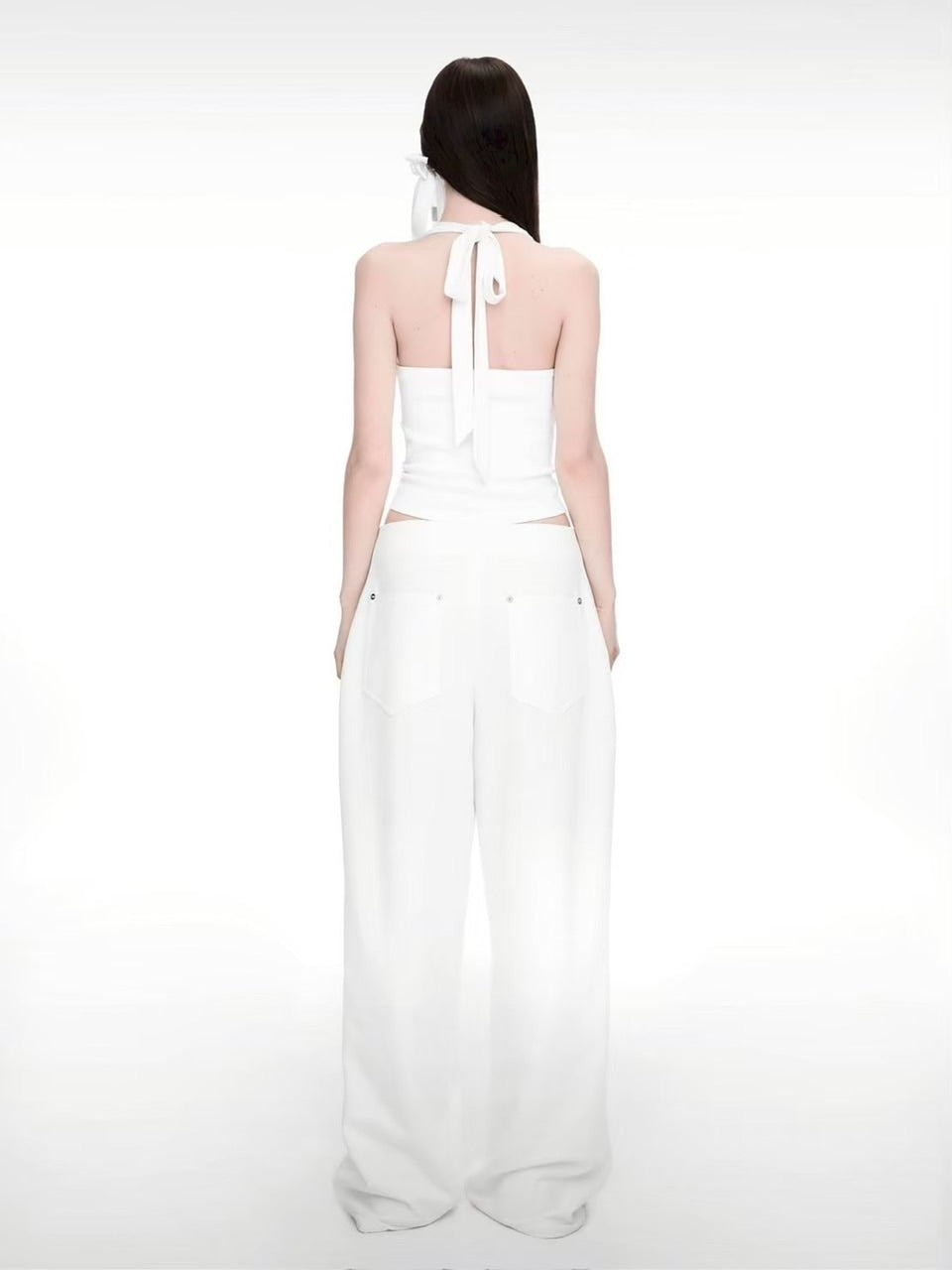 【NACHE】DRAWING HALTER SLEEVELESS