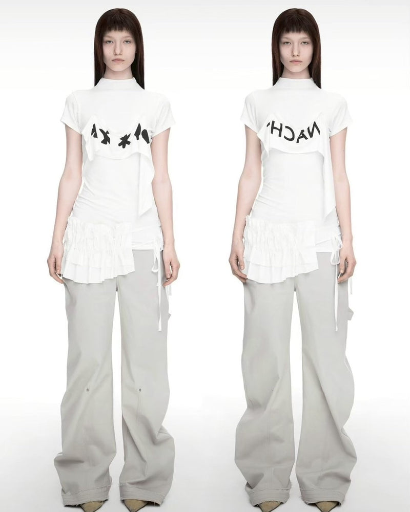 【NACHE】2-WAY PRINTED SLIM T-SHIRT
