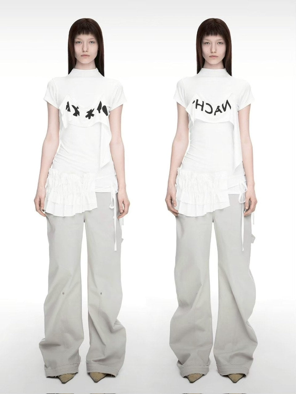【NACHE】2-WAY PRINTED SLIM T-SHIRT