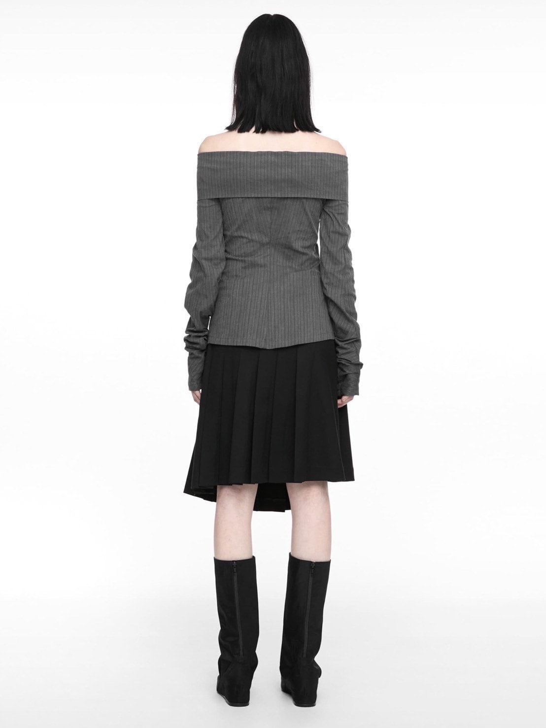 【NACHE】MAGNETIC PLEATED MIDI SKIRT