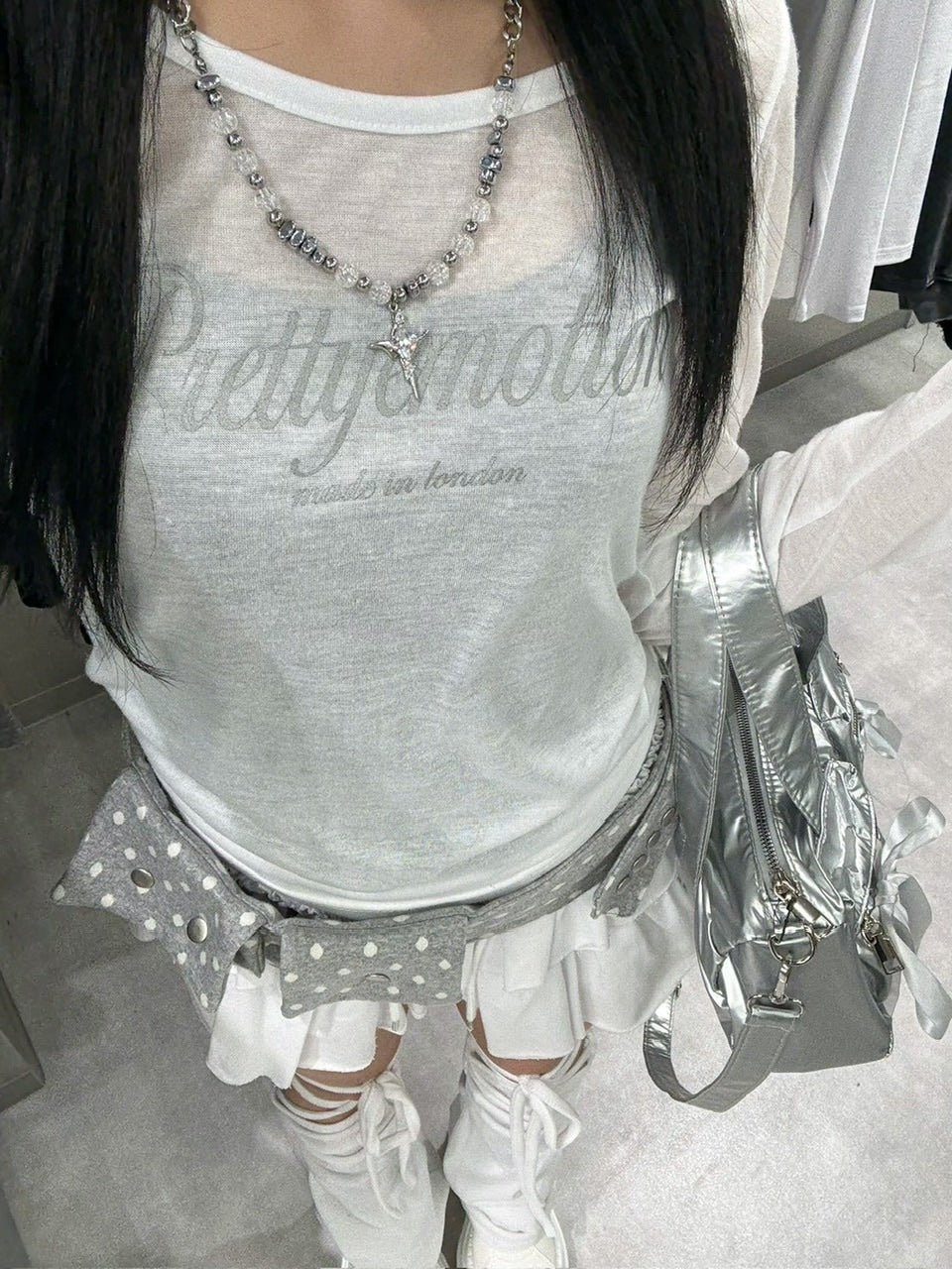 受注制【nmtc +】sheer logo long sleeve / 【エヌエムティーシープラス】シアーロゴ長袖Tシャツ (3color)