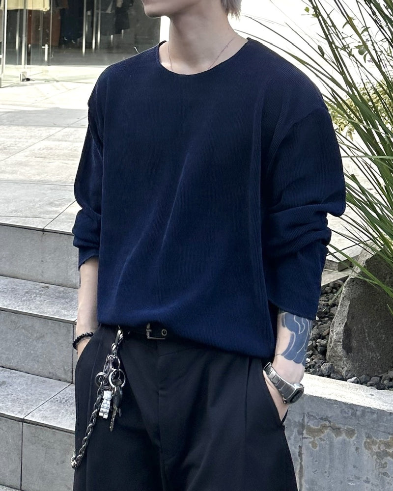 大阪店WEB限定受注制【Chikashitsu +】simple deck crew neck knit / 【チカシツプラス】シンプルデッキクルーネックニット (3color)