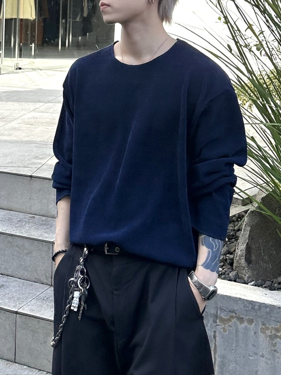 大阪店WEB限定受注制【Chikashitsu +】simple deck crew neck knit / 【チカシツプラス】シンプルデッキクルーネックニット (3color)