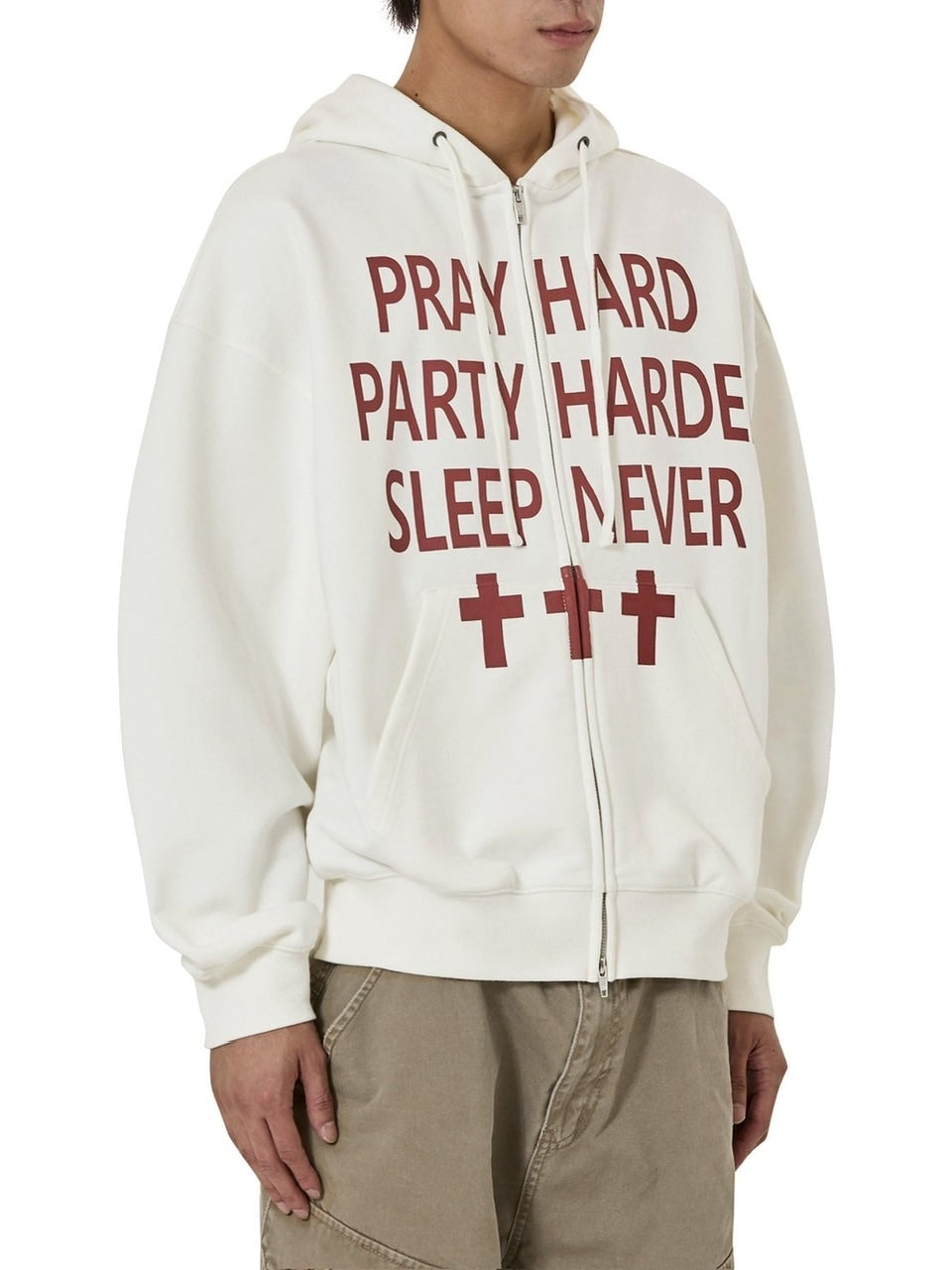 【OY】PRAY HARD HOODIE ZIP UP