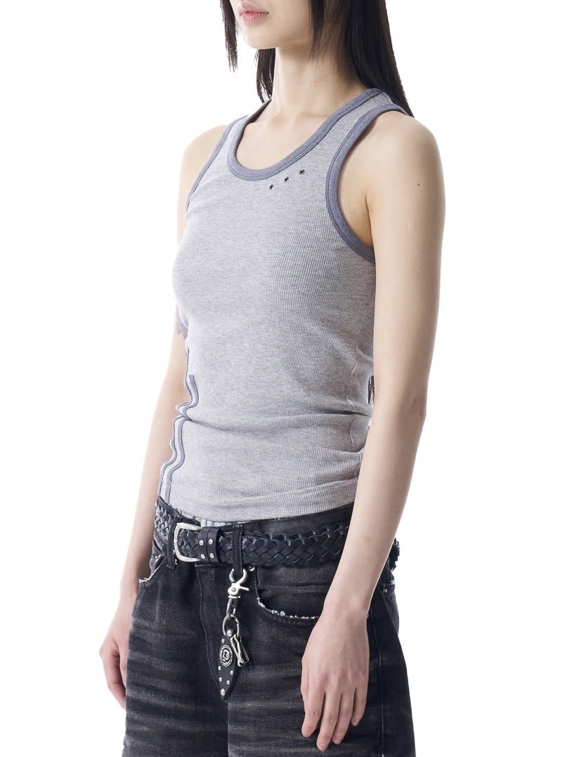 【AAKAM】3-Lined Eyelet Sleeveless