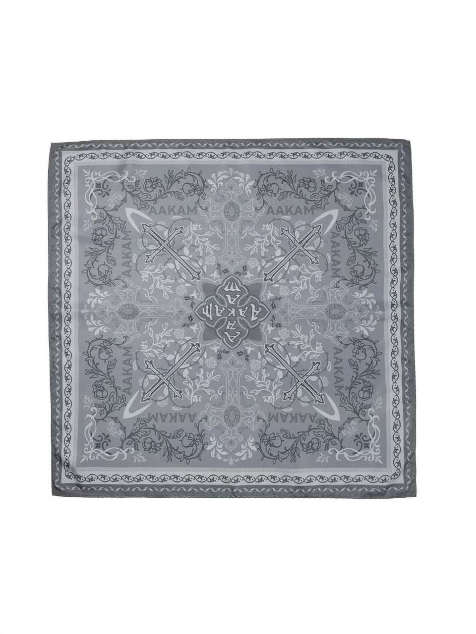 【AAKAM】X-Cross Printed Scarf