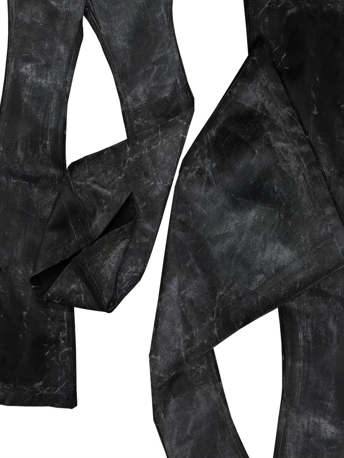 【haveyoudiedbefore?】Deadfall Waxed Denim Pants / 【ハブユーダイドビフォー】ブラックコーティングフレアパンツ