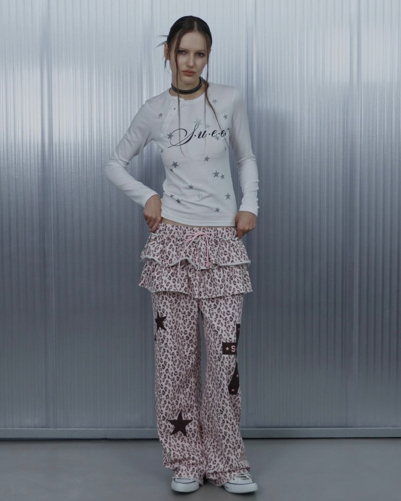 【SETUP‐EXE】STAR HENLEY NECK TOP / 【セットアップエグゼ】スターヘンリーネック長袖Ｔシャツ