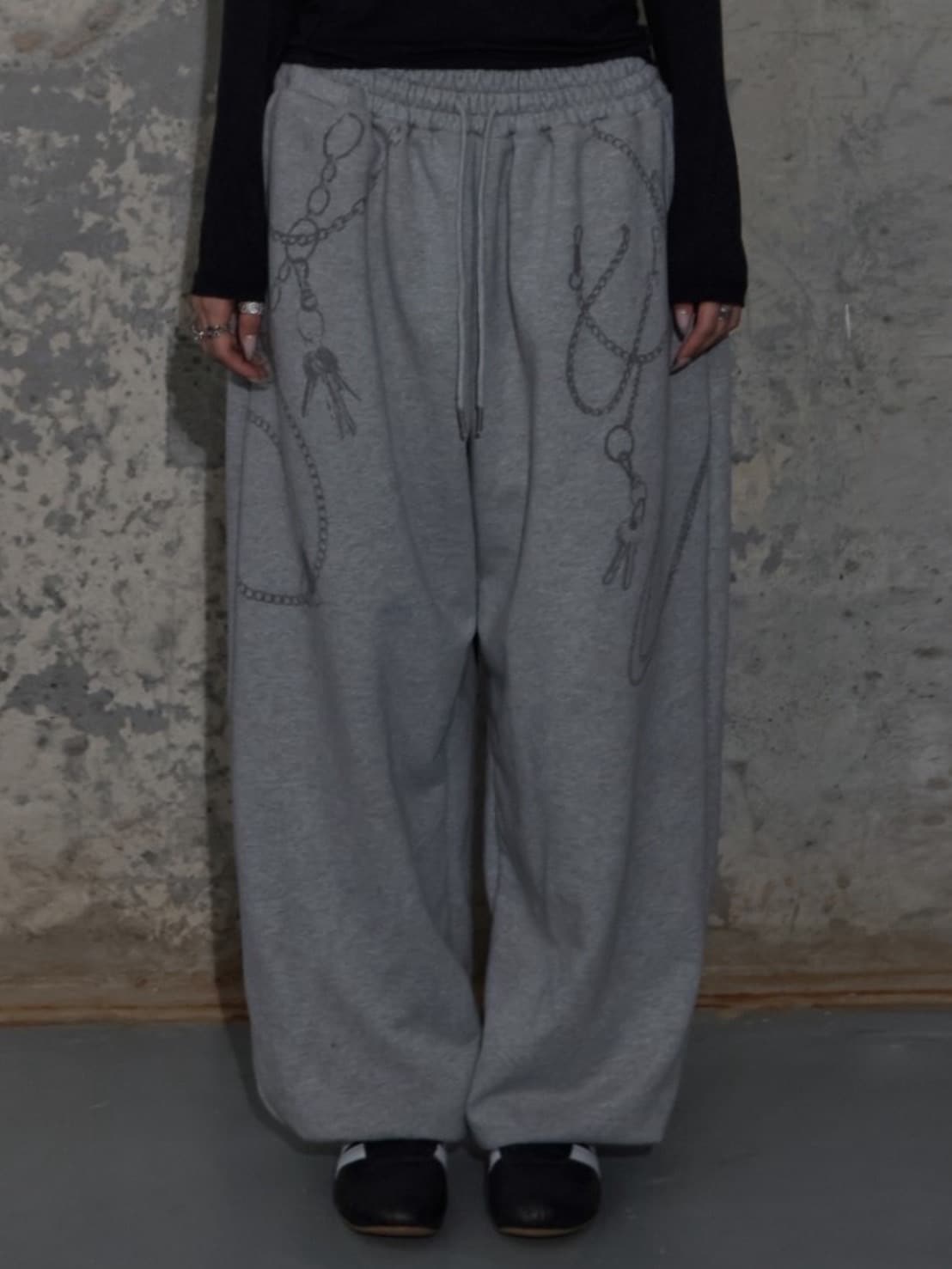 【FANCY CLUB】KEYCHAIN EYELET SWEATPANTS / 【ファンシークラブ】キーチェーンアイレットスウェットパンツ