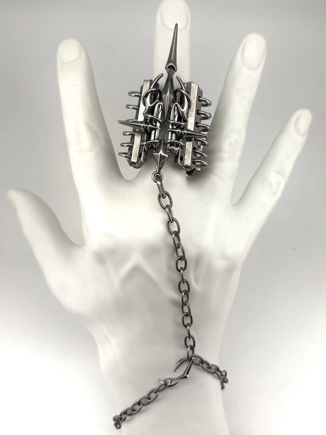 【IIIMIII】RottenMetal one piece ring chain /【イアミ】メタルシルバーブレスレットチェーンリング