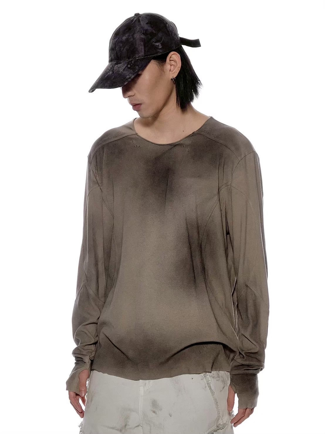 【d5ove】Basic Washed Long-sleeved Tee / 【ダヴ】スモークウォッシュド長袖Ｔシャツ