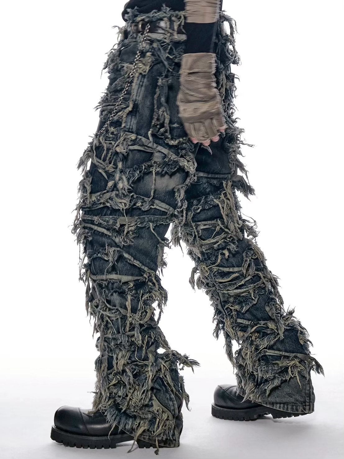 【d5ove】Erosion Fringed Jeans / 【ダヴ】フリンジデニムパンツ