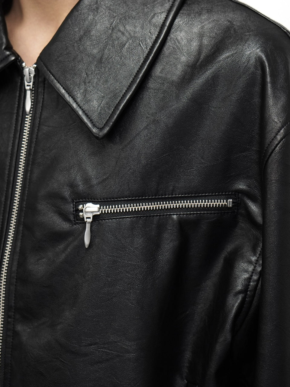 【CS】multi zip faded wash blouson (black)