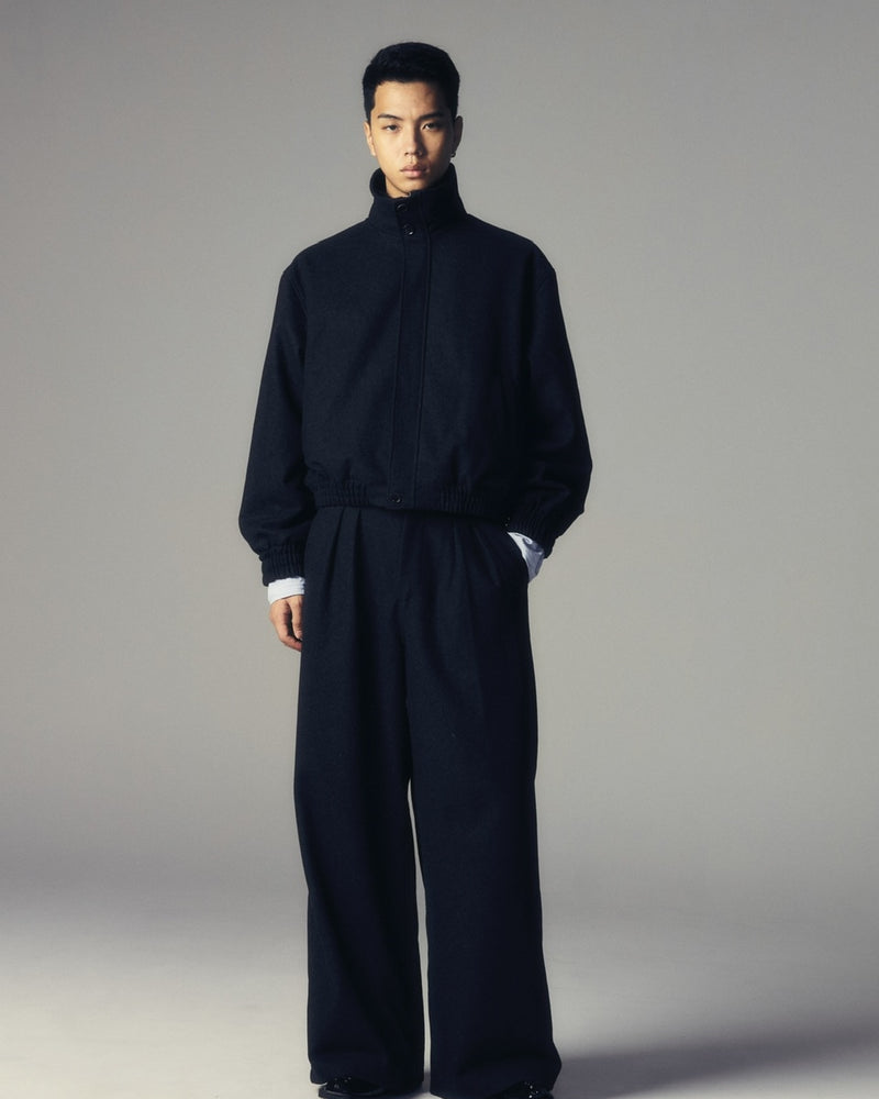 【CS】two tuck wool wide trousers