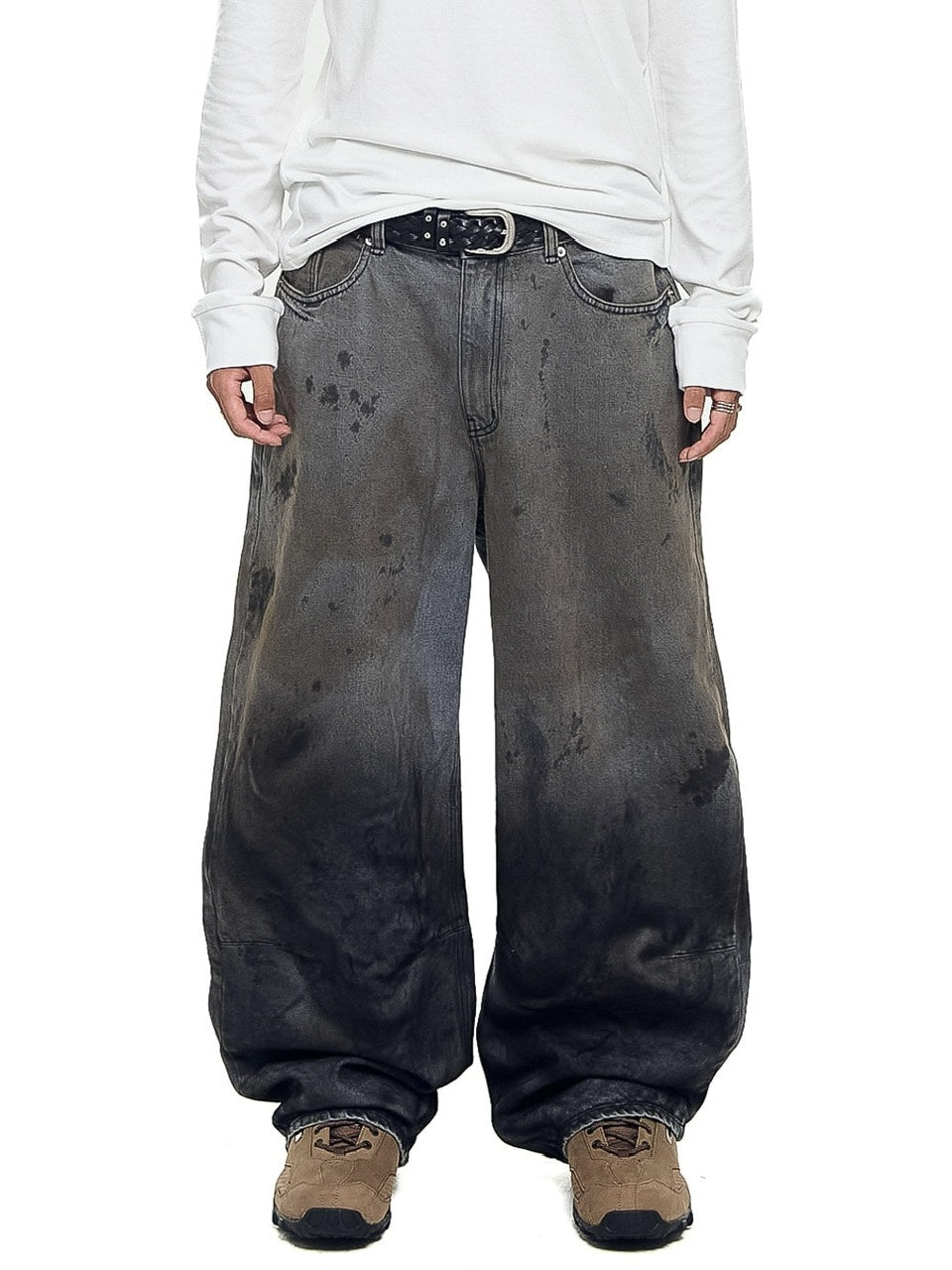 12/21再入荷【AAKAM】Dirty Gradation Denim Pants