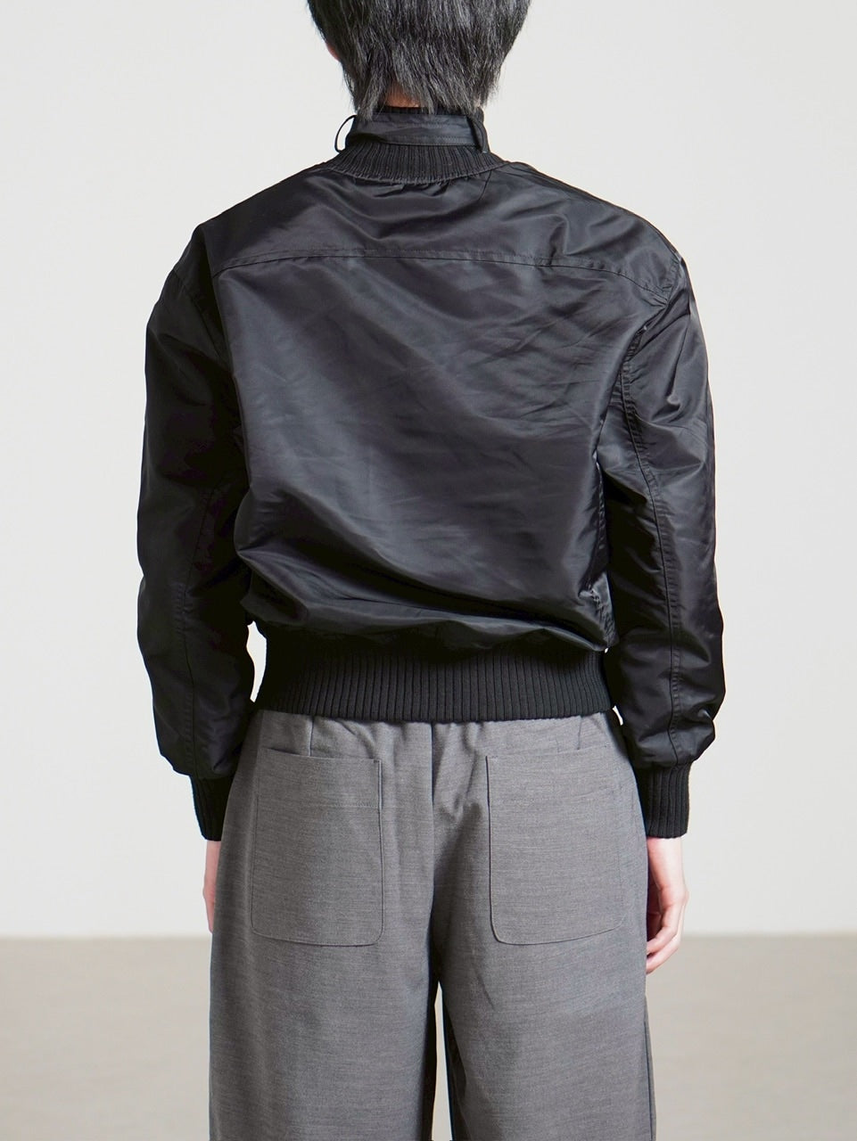 受注制【Chikashitsu +】zip up design bomber blouson / 【チカシツプラス】ジップアップデザインボンバーブルゾン