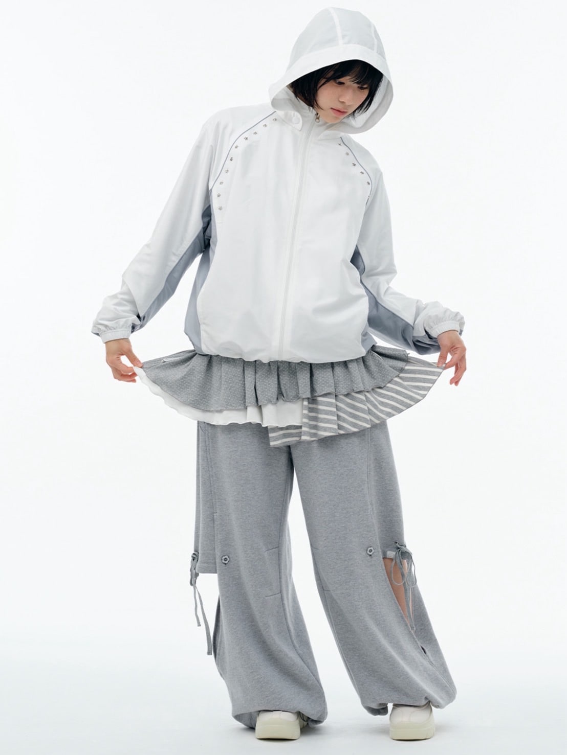 美品✨組曲×YUNSA　セットアップ　ツーパンツ　大きいサイズ　グレー TUOMIO】DOUBLE LAYERED SWEATPANTS – PRESSING WEB SHOP