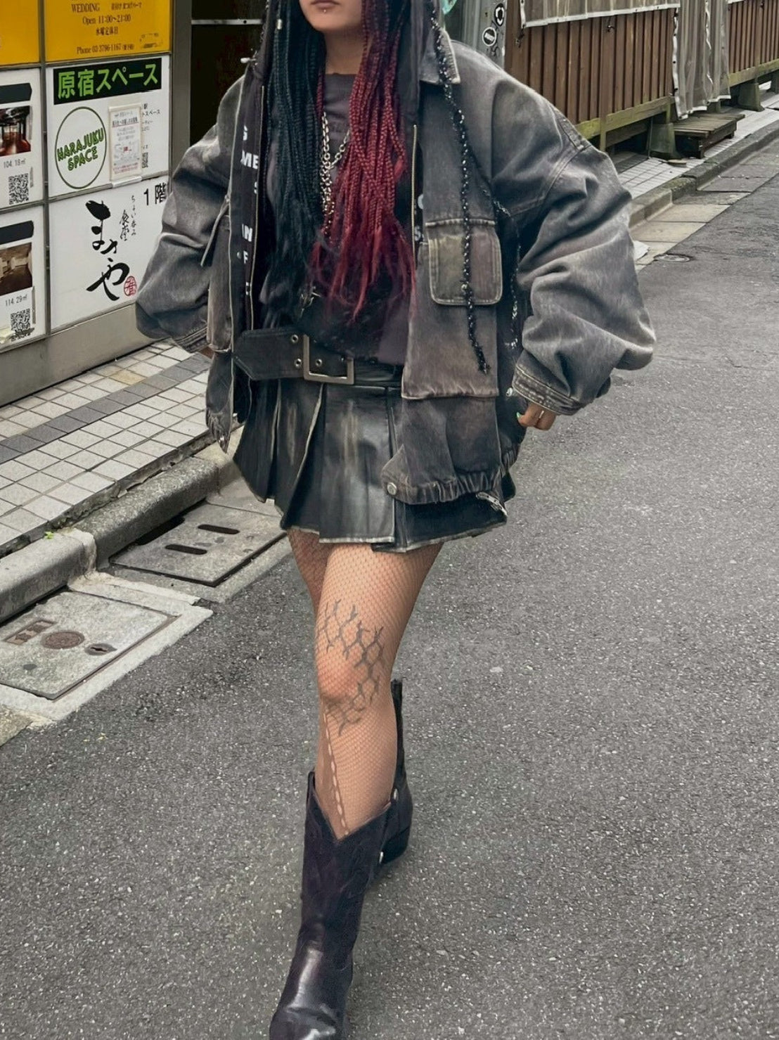 【Never mind the XU】belt pleats leather skirt / 【ネバーマインドザエックスユー】ベルト付きプリーツレザーミニスカート (2color)