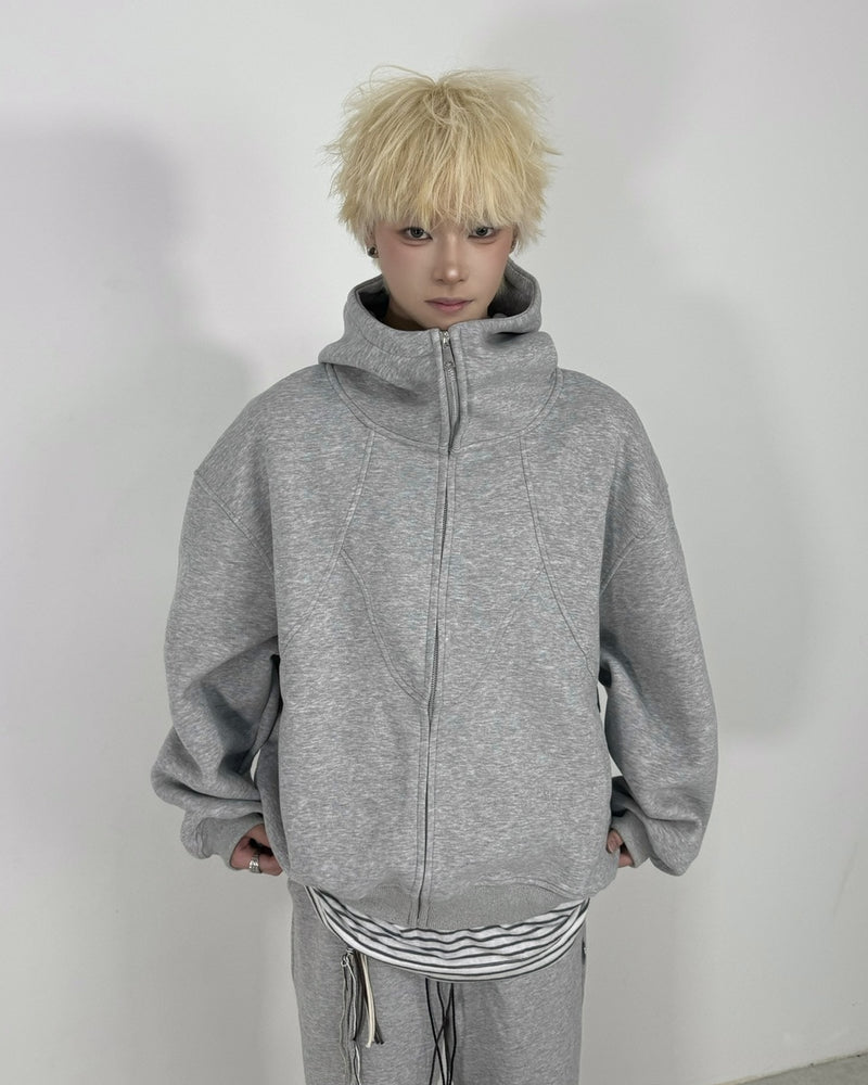 国際配送【Nerd out XU】high neck heavy hoodie / 【ナードアウトエックスユー】ハイネックヘビーフーディー (2color)