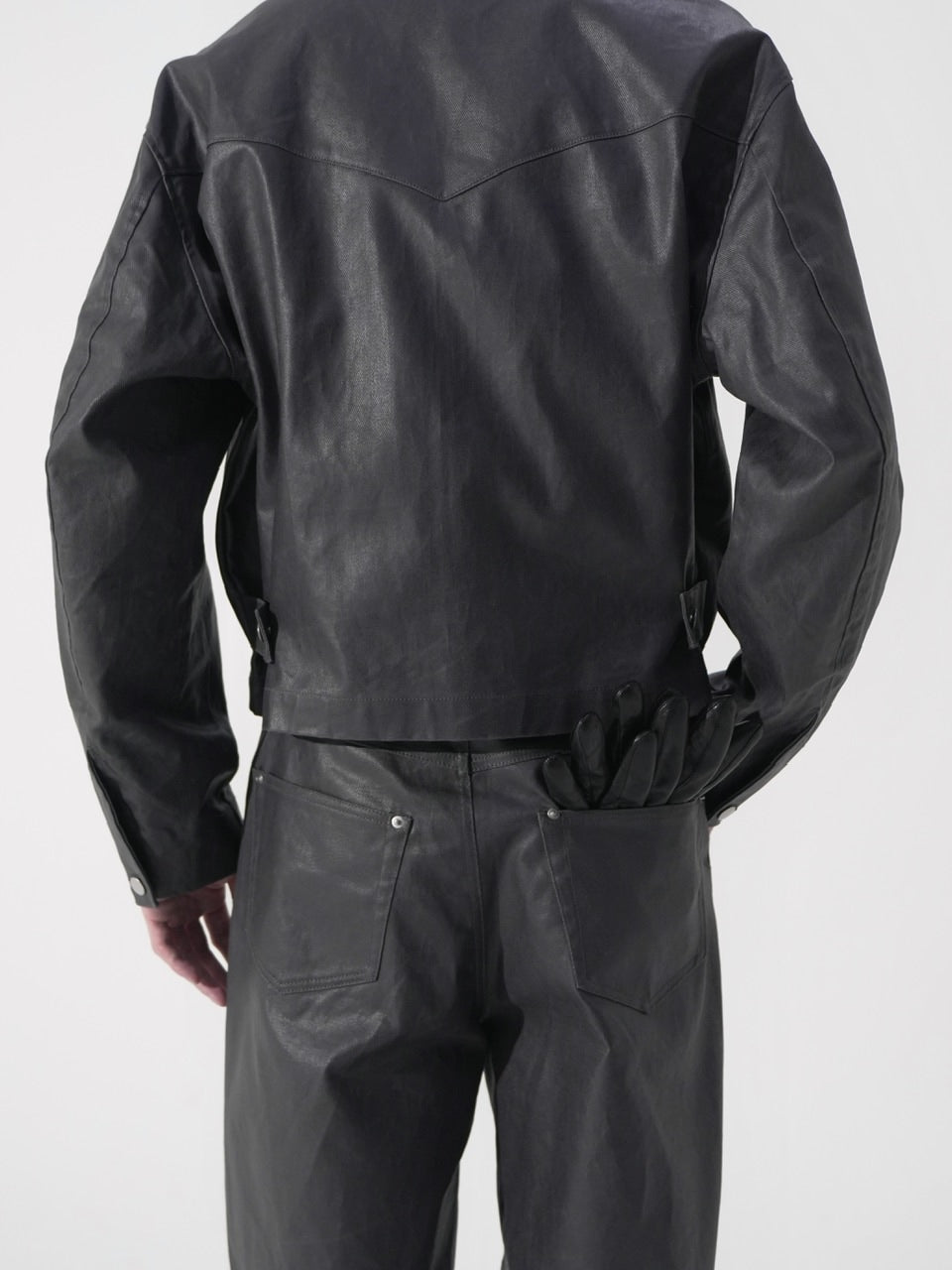 【CS】coated denim jacket(dark gray)