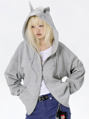 【runningHIGH】EAR ZIP UP HOODE / 【ランニングハイ】イヤージップアップパーカー