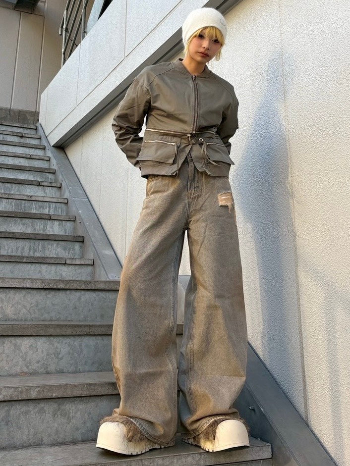【Never mind the XU】wrap denim pants / 【ネバーマインドザエックスユー】ラップデニムパンツ