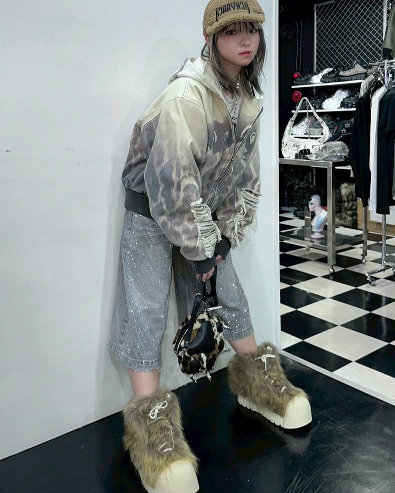 【Never mind the XU】rhinestone half pants/ 【ネバーマインドザエックスユー】ラインストーンハーフパンツ