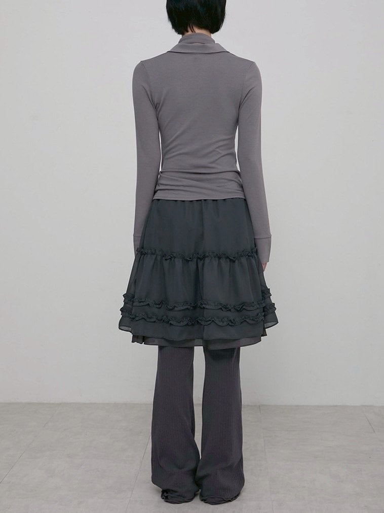 【FLAREUP】3-Layered Ruffle Skirt Pants / 【フレアアップ】3レイヤードラッフルスカートパンツ