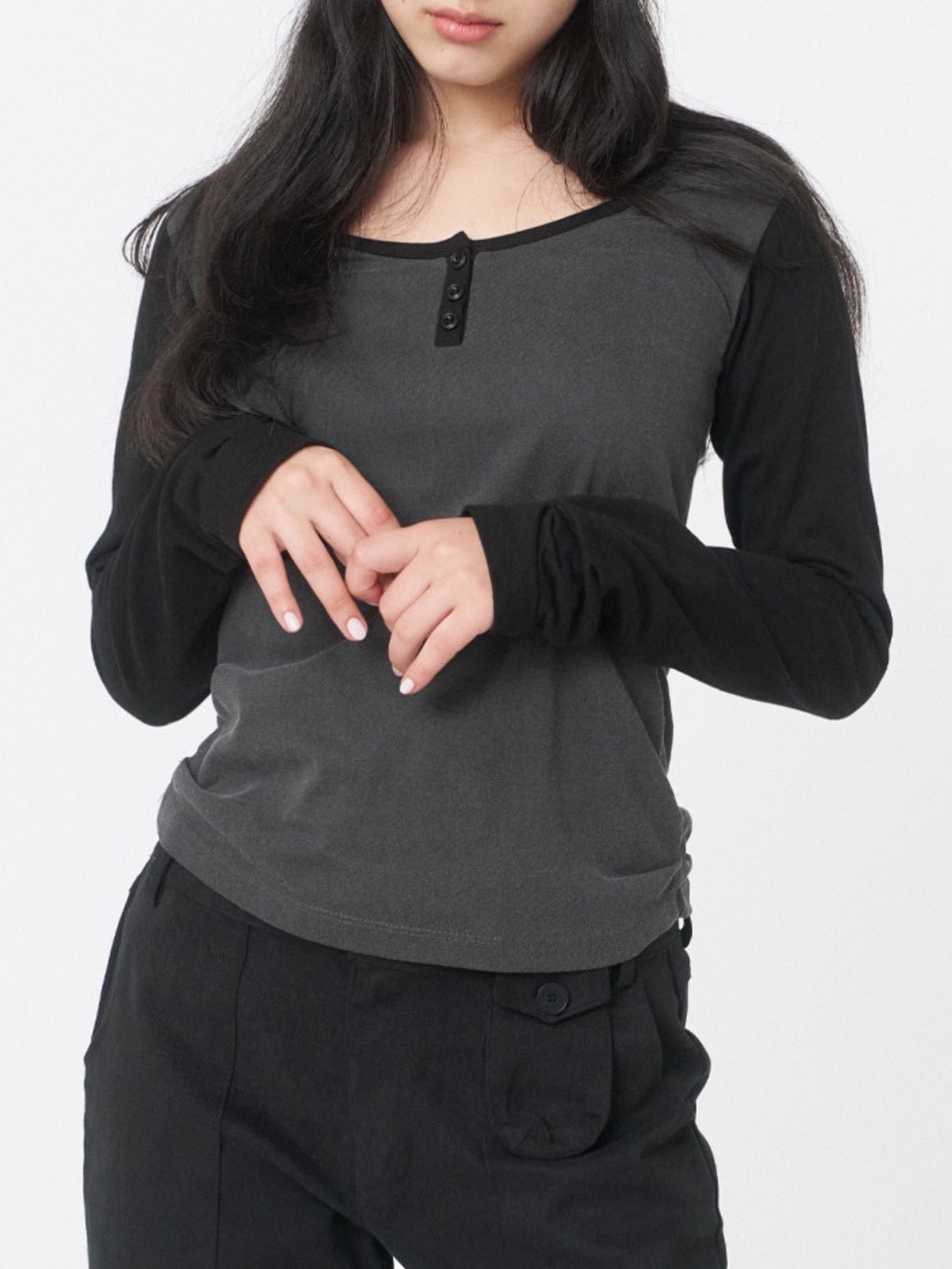 【Miseki seoul】Henley neck long sleeves