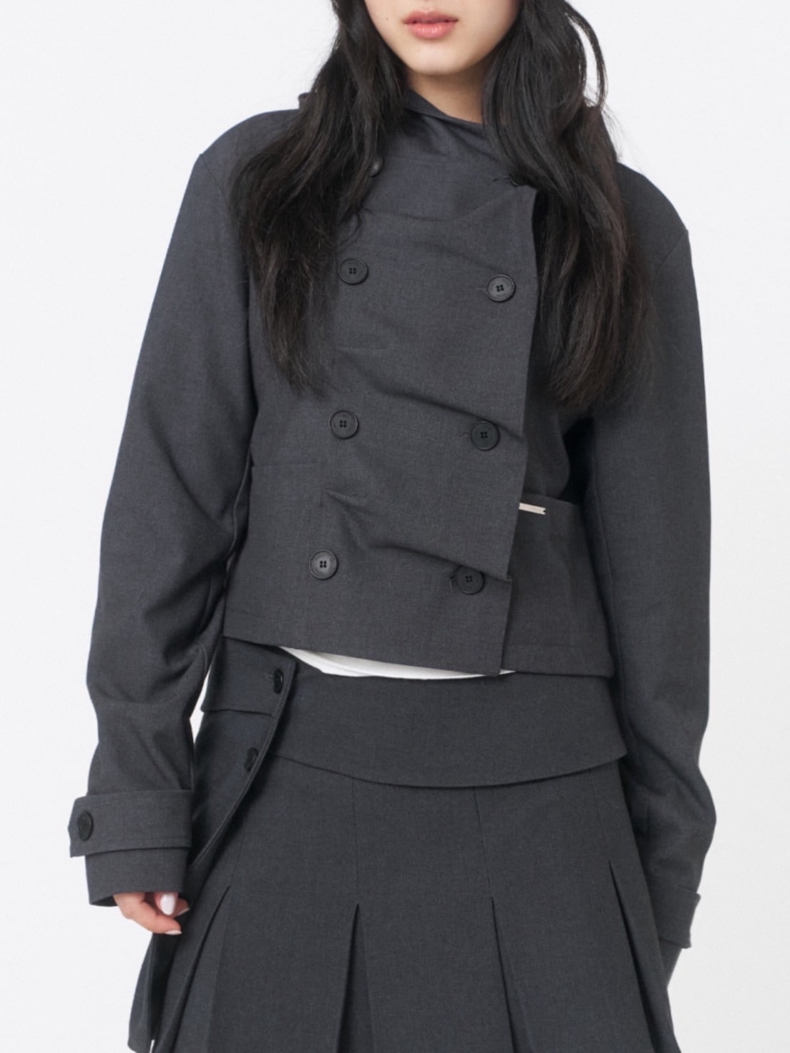 【Miseki seoul】Cowl neck button Jacket