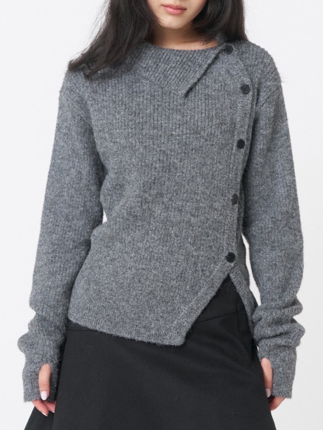 【Miseki seoul】Side button knit