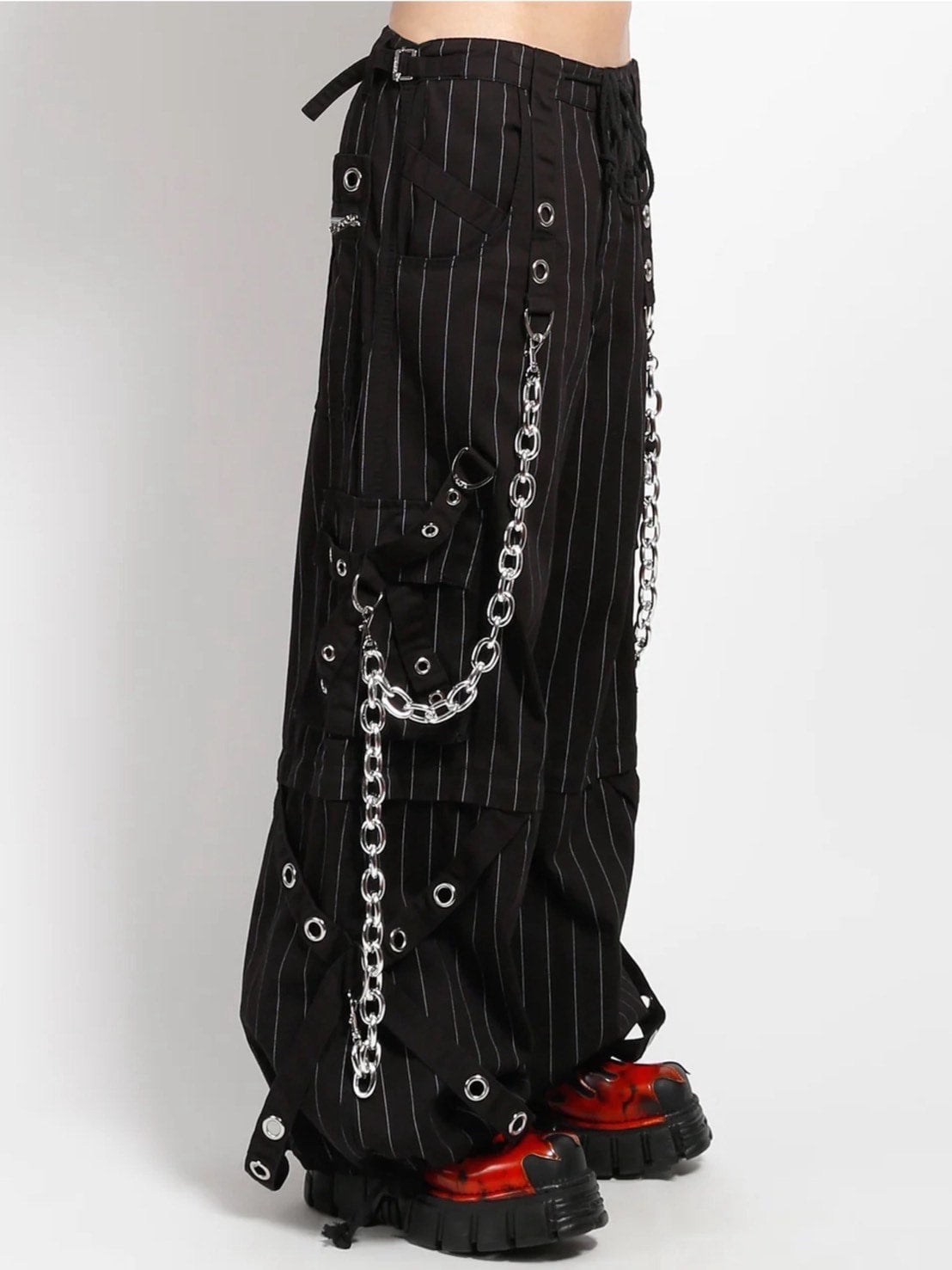 【TRIPP nyc】POWER CHAIN PANT[AF7242MP] / 【トリップ ニューヨーク 】ボンテージチェーンストライプワイドパンツ