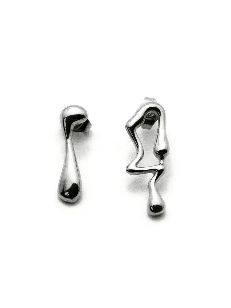 【BLIND MIND STUDIOS】Liquid Drop Earring / 【ブラインド マインド スタジオズ】リクイドドロップシルバーイヤリング