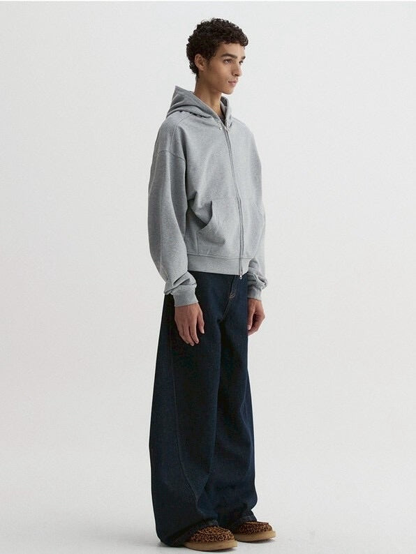 【DNSR】Crop Hoodie Zip-Up