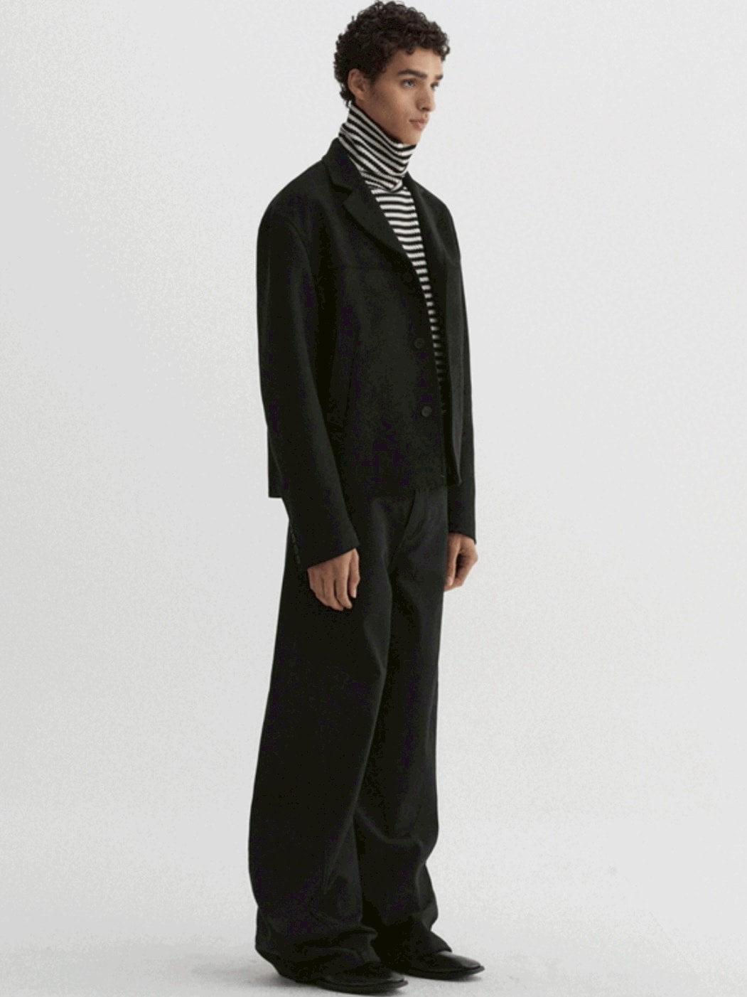 【DNSR】Textured Stripe Turtleneck Long Sleeve